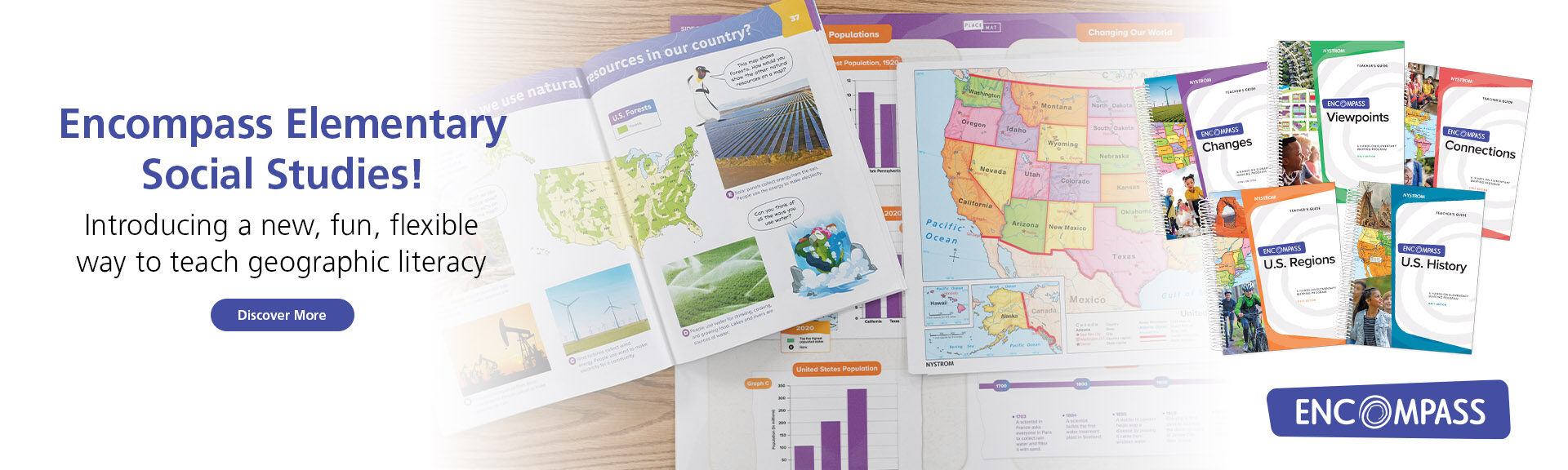A spread of Teacher's Guide for Encompass