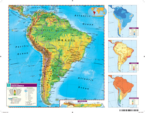SCULPTURAL RELIEF DESK MAP OF SOUTH AND MIDDLE AMERICA
