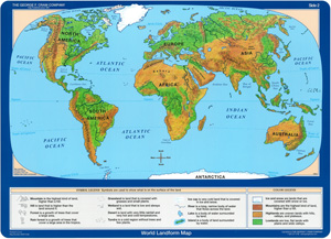 UNITED STATES AND WORLD LANDFORM MAP